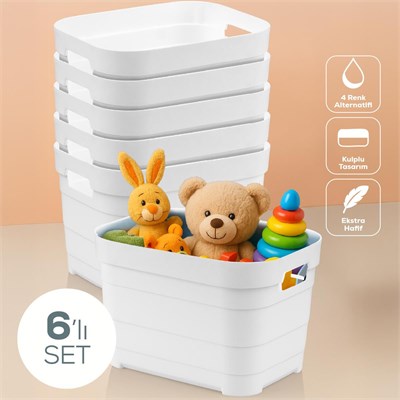 Vienev 6lı 5 Litre Saklama Kutusu Beyaz