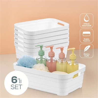 Vienev 6lı 8,2 Litre Saklama Kutusu Beyaz