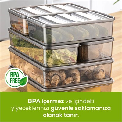Vienev 6lı Bella Buzdolabı Düzenleyici Antrasit 2x(3,5, 1,65, 1,75 Li̇tre)