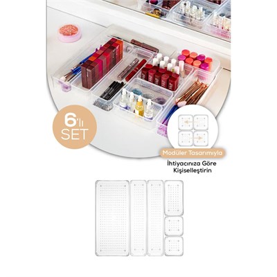 Vienev 6lı Çekmece Içi - Dolap Içi Banyo Makyaj Takı Düzenleyici Organizer