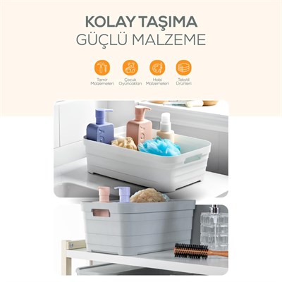 Vienev 6lı Kapaklı 8,2 Litre Saklama Kutusu Antrasit