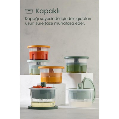 Vienev 6lı Renkli Sunumluk Zeytin Turşu Peynir Çok Amaçlı Saklama Kabı Seti