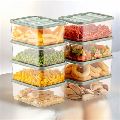 Vienev 8li Buzdolabı Düzenleyici Organizer Mikrodalgaya Uygun Difriz Saklama Kabı Mint