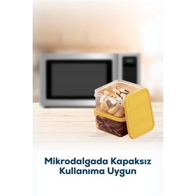 Vienev 8li Buzdolabı Düzenleyici Organizer Mikrodalgaya Uygun Difriz Saklama Kabı Sarı