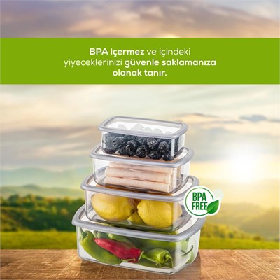 Vienev 8li Hava Geçirmez Saklama Kabı Seti Antrasit 2x(250-500-750-1200 Ml)