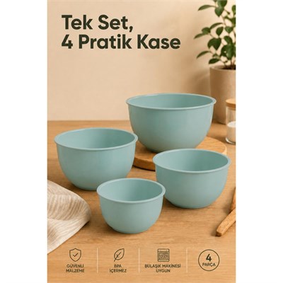 Vienev 8li Karıştırma Ve Hazırlama Kasesi Seti Mint - 1l 1.5l 2.3l 3.3l