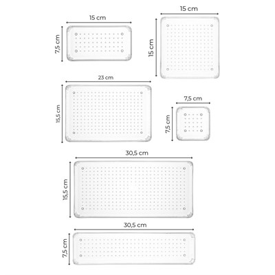 Vienev 8li Şeffaf Çekmece Içi Organizer 1x(b.dkdrtgn,b.kare,d.dkdrtgn,o.dkdrtgn)2x(k.dkdrtgn,k.kare)