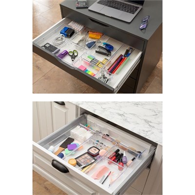 Vienev 8li Şeffaf Çekmece Içi Organizer 1x(b.dkdrtgn,b.kare,d.dkdrtgn,o.dkdrtgn)2x(k.dkdrtgn,k.kare)