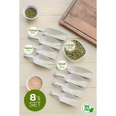 Vienev 8li Set Plastik Erzak Kürek Seti Bej