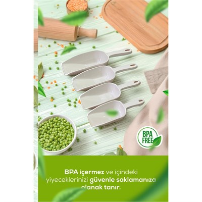 Vienev 8li Set Plastik Erzak Kürek Seti Bej