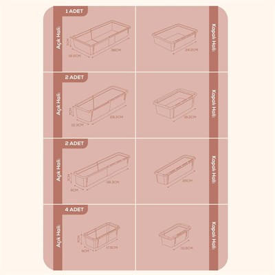 Vienev 9lu Set Ayarlanabilir Çekmece Içi Düzenleyici Kutu – Uzayıp Kısalabilen Organizer Seti (4a2b2c1d)