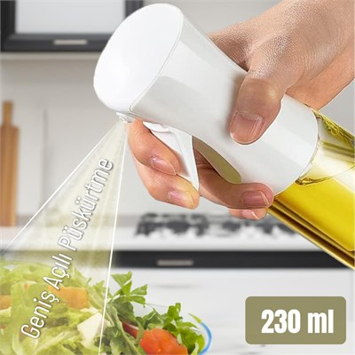 Vienev Airfryer Sprey Yağdanlık Cam Şişe - Izgara Fritöz Salata Yağ Püskürtücü Beyaz