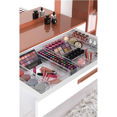 Vienev Çekmece İçi Kaşıklık - Dolap İçi Çatal-kaşık Bıçak Düzenleyici Organizer 11li Set Beyaz