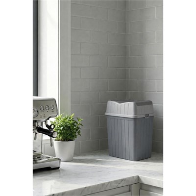 Vienev Çift Kapaklı Çöp Kovası 5 Lt Antrasit- Banyo Mutfak