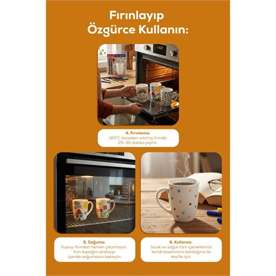 Vienev Diy Kupanı Kendin Tasarla Seti Paşabahçe X Edding - 2 Kupa + 4 Renk (siyah, Sarı, Kırmızı, Mor)
