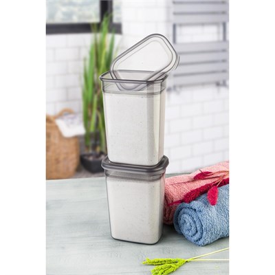 Vienev Etiketli 1500 Ml 2li Peggy Dikdörtgen Deterjan Saklama Kabı Seti Antrasit