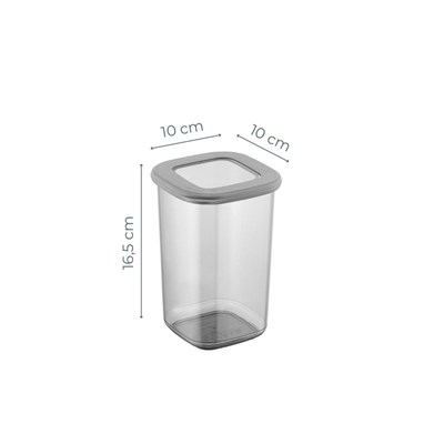 Vienev Etiketli Kare Erzak Saklama Kabı 6lı Set Orta Boy 1,2 Litre Antrasit
