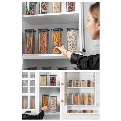 Vienev Foly Etiketli Kare Erzak Saklama Kabı 3lü Set Küçük Boy 3x(0,55 Li̇tre)