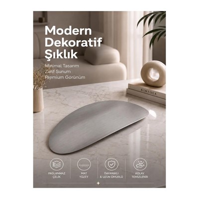 Vienev Modern Elips Metal Sunum Tepsisi