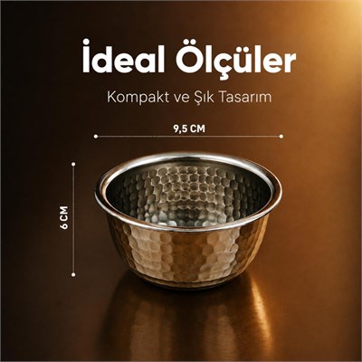 Vienev Paslanmaz Metal 2li Çerezlik Kase Takımı - 9,5x6 Cm Lüks Sunum Ve Sosluk Seti