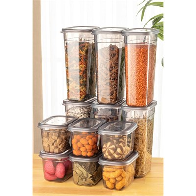 Vienev Peggy Dikdörtgen Saklama Kabı Seti 6x(1900ml, 800ml) Etiketli 12li
