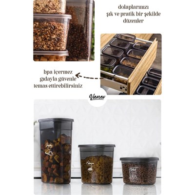 Vienev Peggy Dikdörtgen Saklama Kabı Seti 6x(1900ml, 800ml) Etiketli 12li