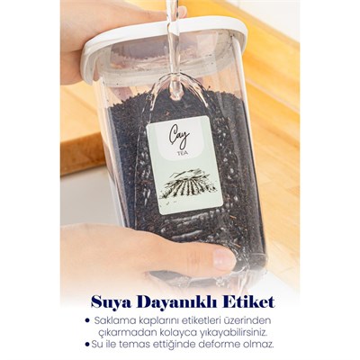 Vienev Renkli Etiketli 12li Peggy Kare Erzak Saklama Kabı 4x(0,55 Litre, 1,2 Litre, 1,75 Litre) Beyaz