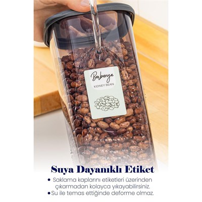 Vienev Renkli Etiketli 18li Foly Kare Erzak Saklama Kabı 6x(0,55 Litre, 1,2 Litre, 1,75 Litre) Antrasit