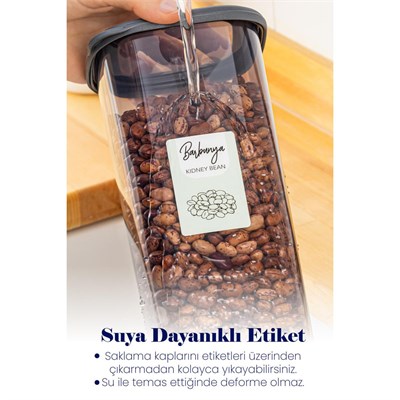 Vienev Renkli Etiketli 6lı Set Peggy Dikdörtgen Saklama Kabı 2 Litre Antrasit