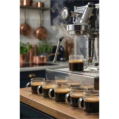 Vienev Şeffaf Kulplu 6lı Cam Espresso Bardağı Seti - 95 Ml