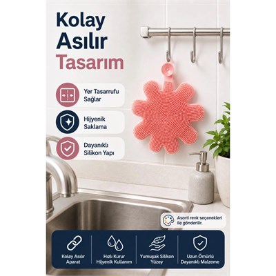 Vienev Yıldız Şekilli Çok Amaçlı Silikon Bulaşık Ve Sebze Yıkama Fırçası Karışık Renk | Temizlik Aparatı