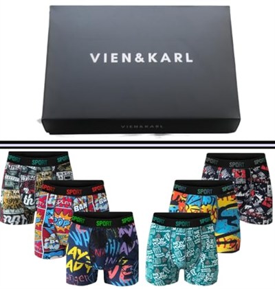 VIEN&KARL 6lı Premium Kutu, Erkek Boxer, Pamuklu, Likralı, Erkek İç Çamaşırı Külot