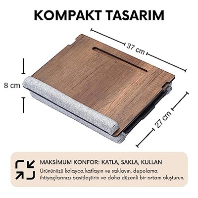 Vigo Wood - LS051 Minderli Eğim Ayarlanabilir Mousepadli Laptop Sehpası