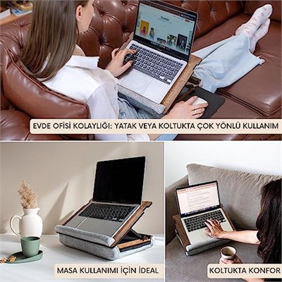 Vigo Wood - LS051 Minderli Eğim Ayarlanabilir Mousepadli Laptop Sehpası
