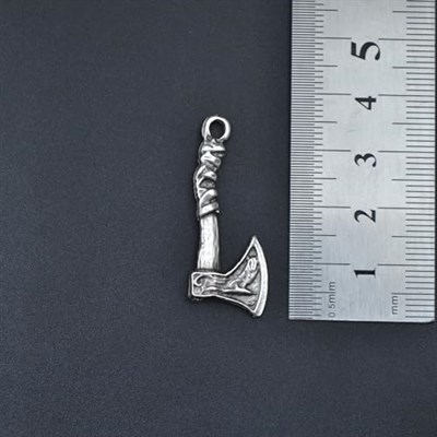 Viking Balta Deri ip Kolye - Gümüş Kaplama - Kadın Erkek Kolye - No:769