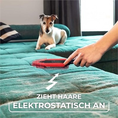 Vileda Pet Pro Elektrostatik Fırça, Halı ve Mobilyalardan Evcil Hayvan Tüy Alma için İdeal Küçük Alanlar Evcil Hayvanlar için Kauçuk Fırça Saçlar Yıkanabilir ve Uzun Ömürlü