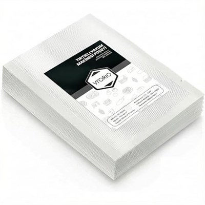 VIORIO 100 Adet Tırtıklı Vakum Makinesi Poşeti Torbası (SEÇENEKLİ) (18x25cm)