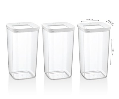 Vip Ahmet Kare Saklama Kabı, 3X1200 Ml