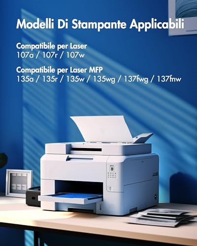 VIPGOOD HP 106A W1106A ile Uyumlu Çipli Toner Kartuşları 107w 107w 107a 107r MFP 137fnw 137fwg 135a 135r 135w 135wg için (Siyah, 2-Paket)
