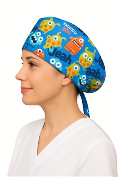 Virüs Desenli Doktor Hemşire Aşçı Cerrahi Bone Hastane Bone Bandana M013
