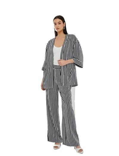 Viskon Kimono Yarım Kollu Cep Detaylı