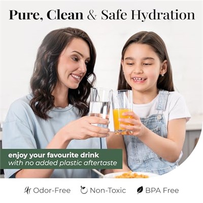Vivocci Kırılmaz Tritan Plastik Su İçme Bardakları 12 oz | Meyve Suyu İçecekleri ve Kokteyller için İdeal | Kırılmaz Barware | Highball Uzun Şeffaf Bardak Bardakları | Bulaşık Makinesinde Yıkanabilir