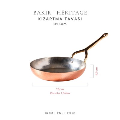 Voeux Héritage Koleksiyonu Bakır Kızartma Tavası 26 cm