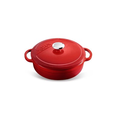 Voeux Kitchenware Lamour Kırmızı Sığ Döküm Tencere 28 Cm
