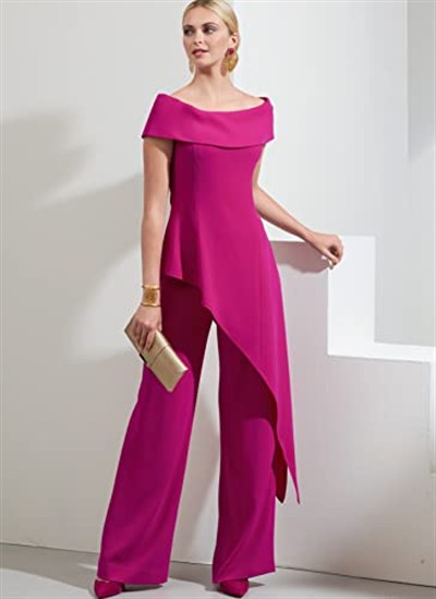Vogue V1869B5 Petite Top ve Pantolon Geniş Bacak Kadınlar için Kesim Deseni Seti, Code V1869, Çok Renkli, Beden 8-10-12-14-16