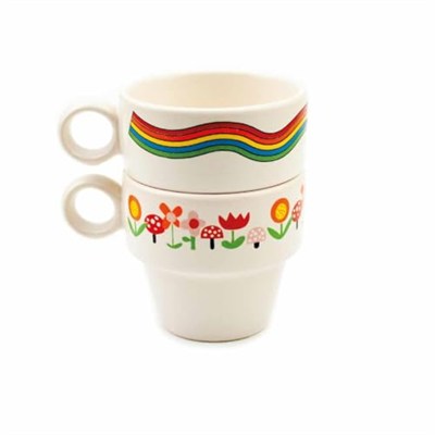Vosvos & Gökkuşağı 2li Espresso Bardak Seti - Hediye Seramik Fincan