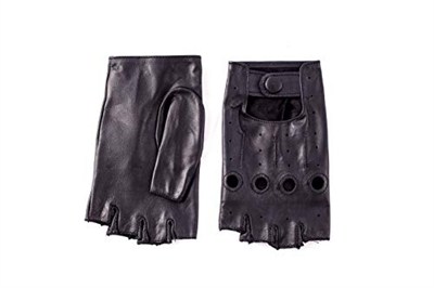 Voyage Fingerless Kadın Deri Sürücü Eldiven (Siyah)