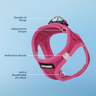 Voyager Step-in Air Dog Harness - Best Pet Supplies tarafından Küçük ve Orta Boy Köpekler için Tüm Hava Koşullarına Uygun Örgü Adım Yeleği - Koşum Takımı (Fuşya), XX-Small (2 paketi)