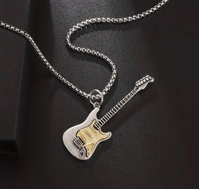 W169 Gitar Kolye Zincirli Metal Strat