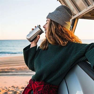 WACACO Cuppamoka kahve demliği, taşınabilir damla kahve makinesi, 10 koni kağıt filtreli kahve makinesi, elle çalıştırılan, paslanmaz çelik kahve demleyici, 10 fl oz